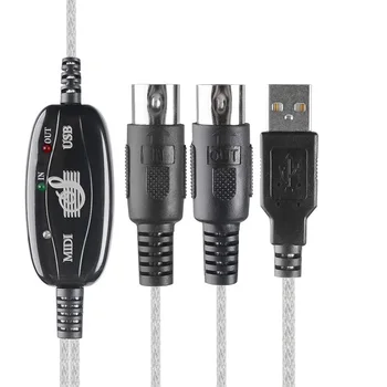 USB MIDI Kabel Pretvornik 2 v 1 PC, da Sintetizator, Glasbeni Studio Tipkovnica Vmesnik Žice Priključite Krmilnik Napajalnik Kabel 16 Channe