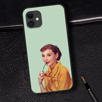 Audrey Hepburn Primeru Telefon Za Iphone 5 5S SE 2020 6 6S 7 Plus 8 11 12 Mini X XS XR Pro Max black Hoesjes Trend Celice Luksuzni Nazaj