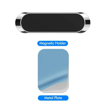 Magnetna Avto Nosilec za Telefon, Mini Strip Prilepite Stojalo za IPhone Xiaomi Samsung Steno Cinkove Zlitine Magnet GPS Trakovi Avtomobila Mount nadzorni Plošči